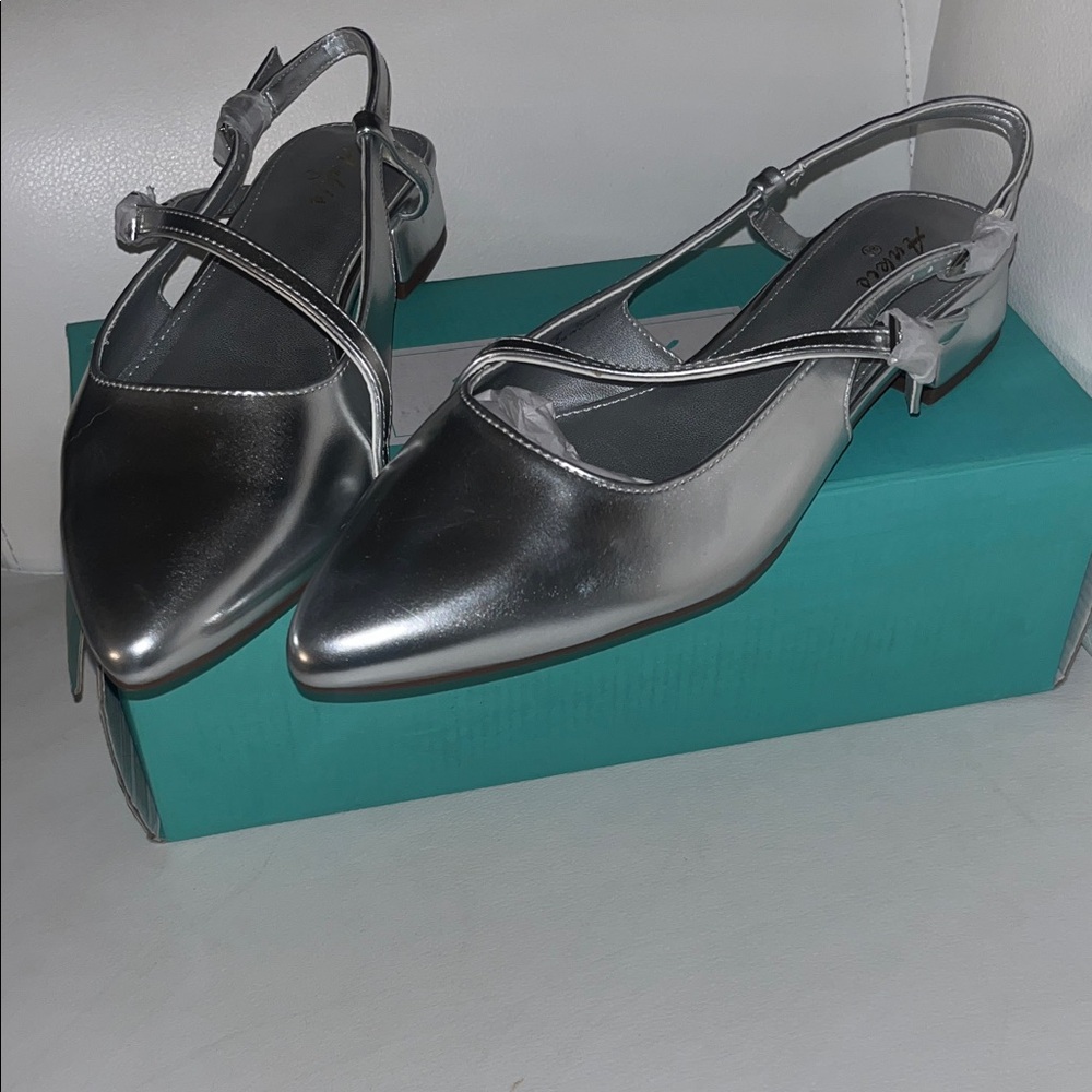 Elegant Silver Slingback Heels